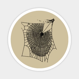 Fun Hand Drawn Spooky Halloween Spiders Web Black Magnet